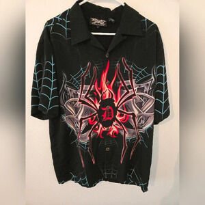 Dragonfly Shirt Japanese Brand Streetwear Mens Size Medium Button Down Casual